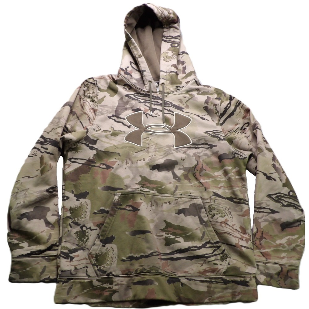 Under Armour Ridge Reaper Barren Camo Hunting Hoodie Armour Fleece Men M Loose